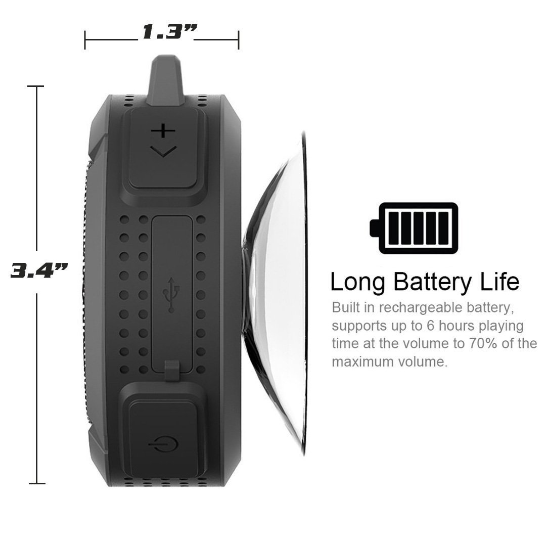 [Outdoor&Shower Speaker ] Moen Waterproof Portable Wireless Bluetooth Speaker 5W Driver Builtin