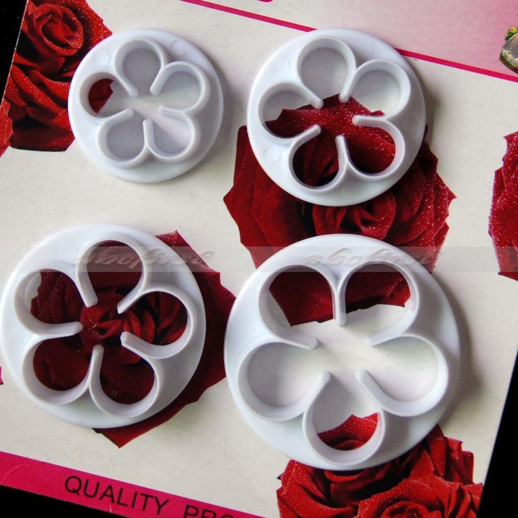 Generic 4Pcs/Set Rose Flower Petal Shape Cake Sugarcraft Fondant