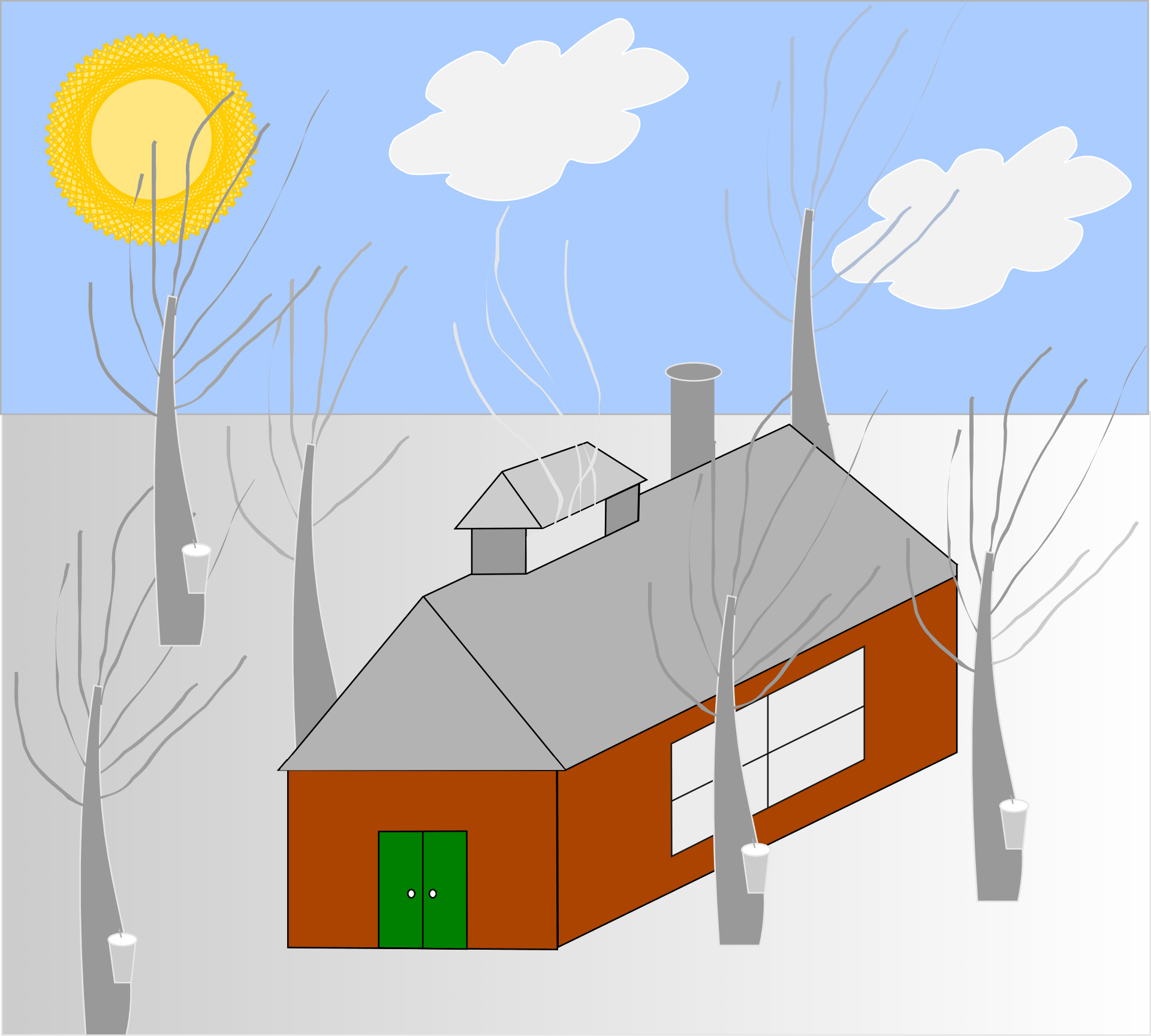 Picture of lonely house in winter free image download