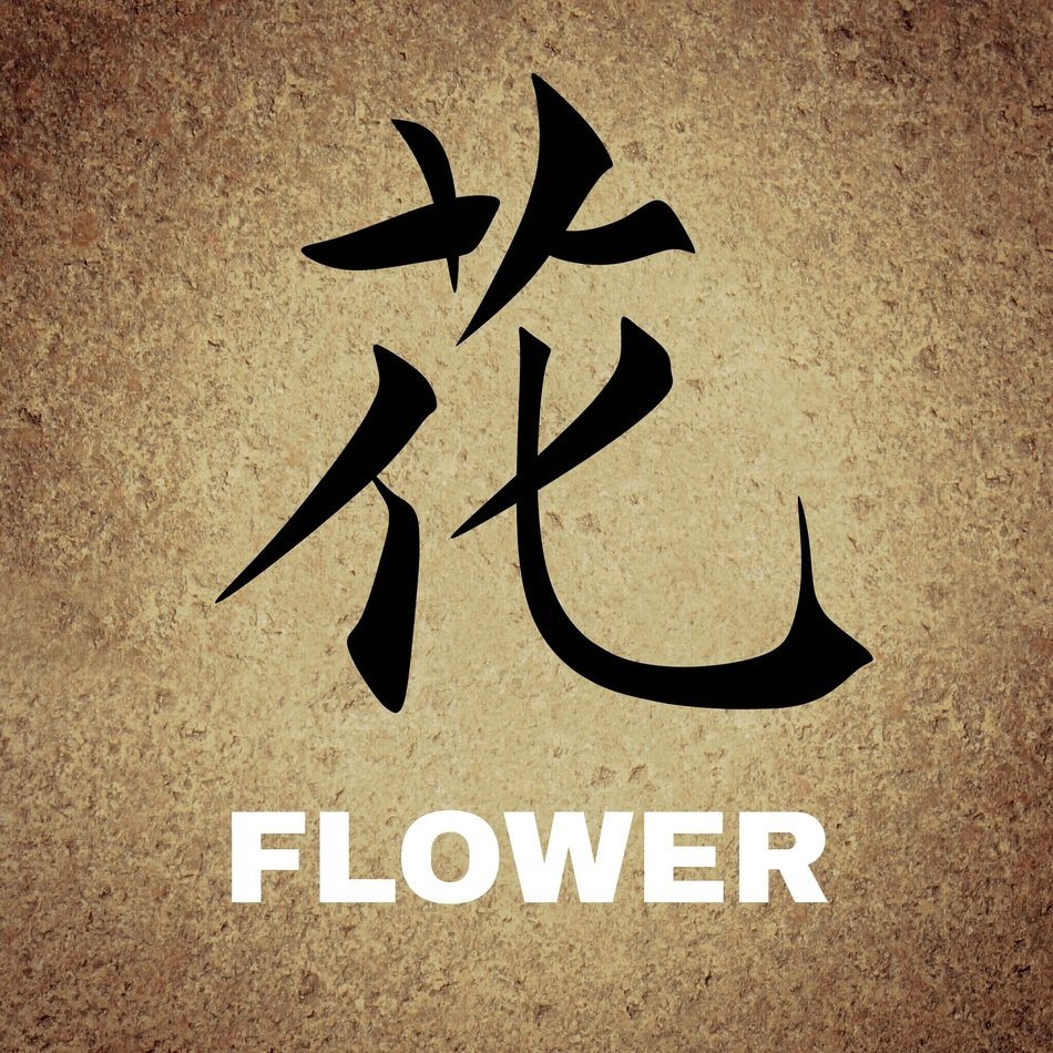 Chinese characters with flower meaning free image download