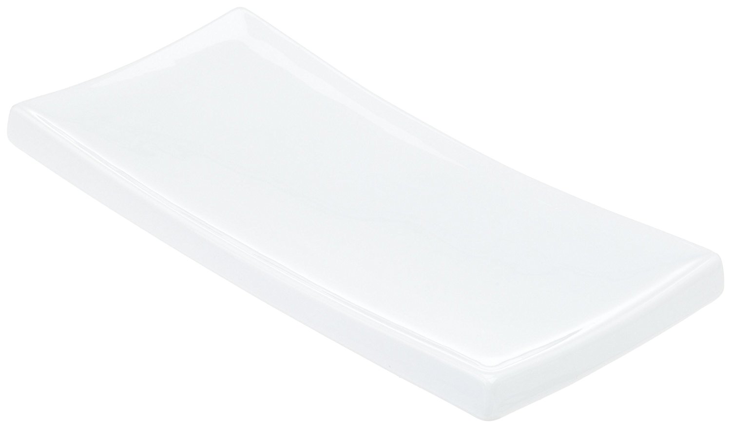 Kitchen Supply 8073 White Porcelain Sushi Plate, 9.5 Inch by 4.25 Inch