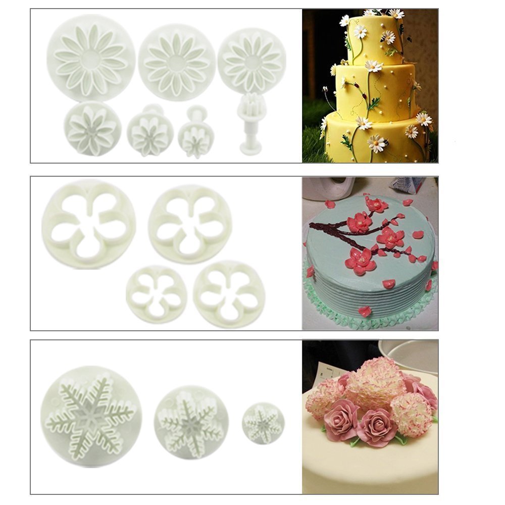 46pcs 14Sets Cake Decration Tool Set, Marrywindix Fondant Cake Cutter Mold Sugarcraft Icing