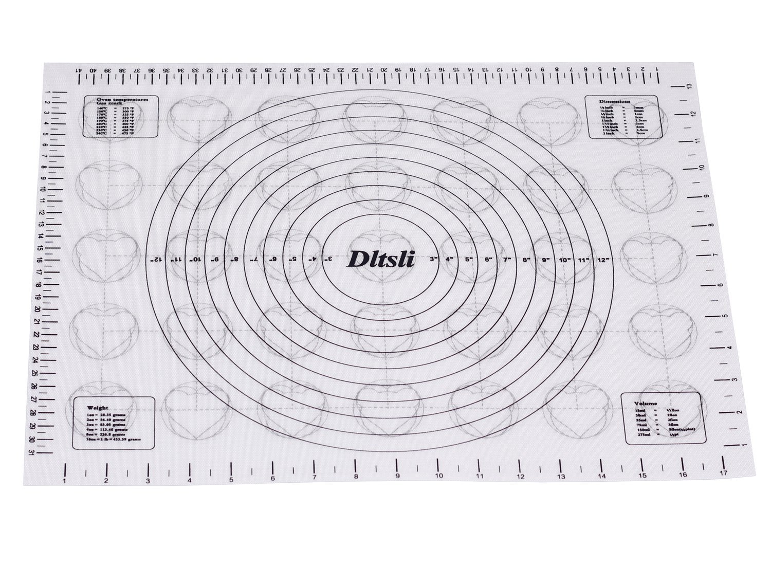 Large Dltsli Professional Silicone Baking Mat with Measurements, Non
