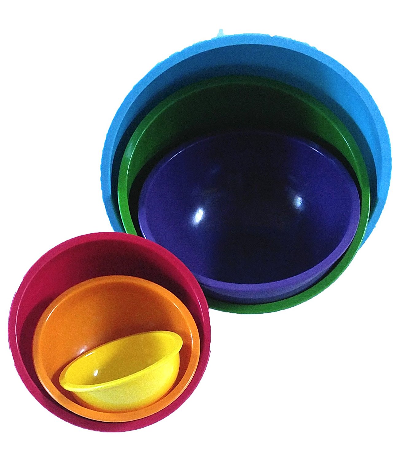 Set of 6 Gourmet Home Products Brand Bold Colored Nesting Mixing Bowls