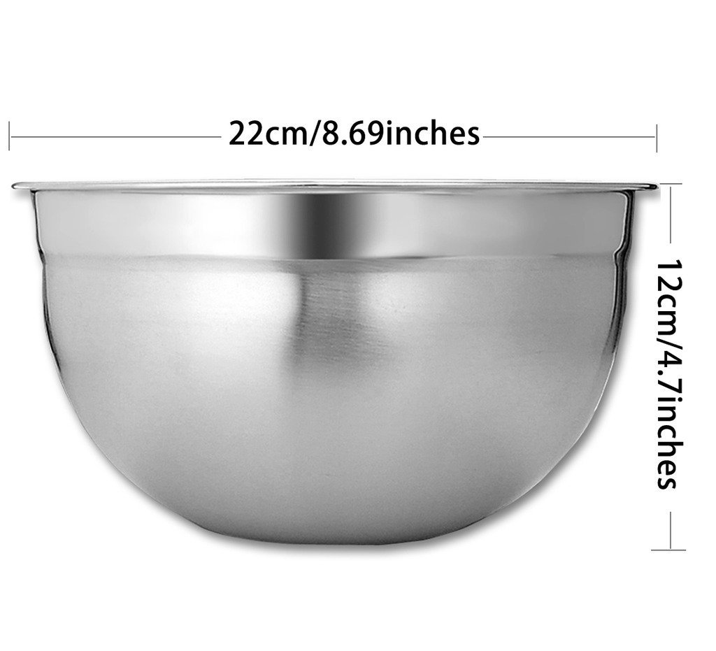 PERIHOME Prefessional Stainless Steel Mixing Bowls With Measuring line