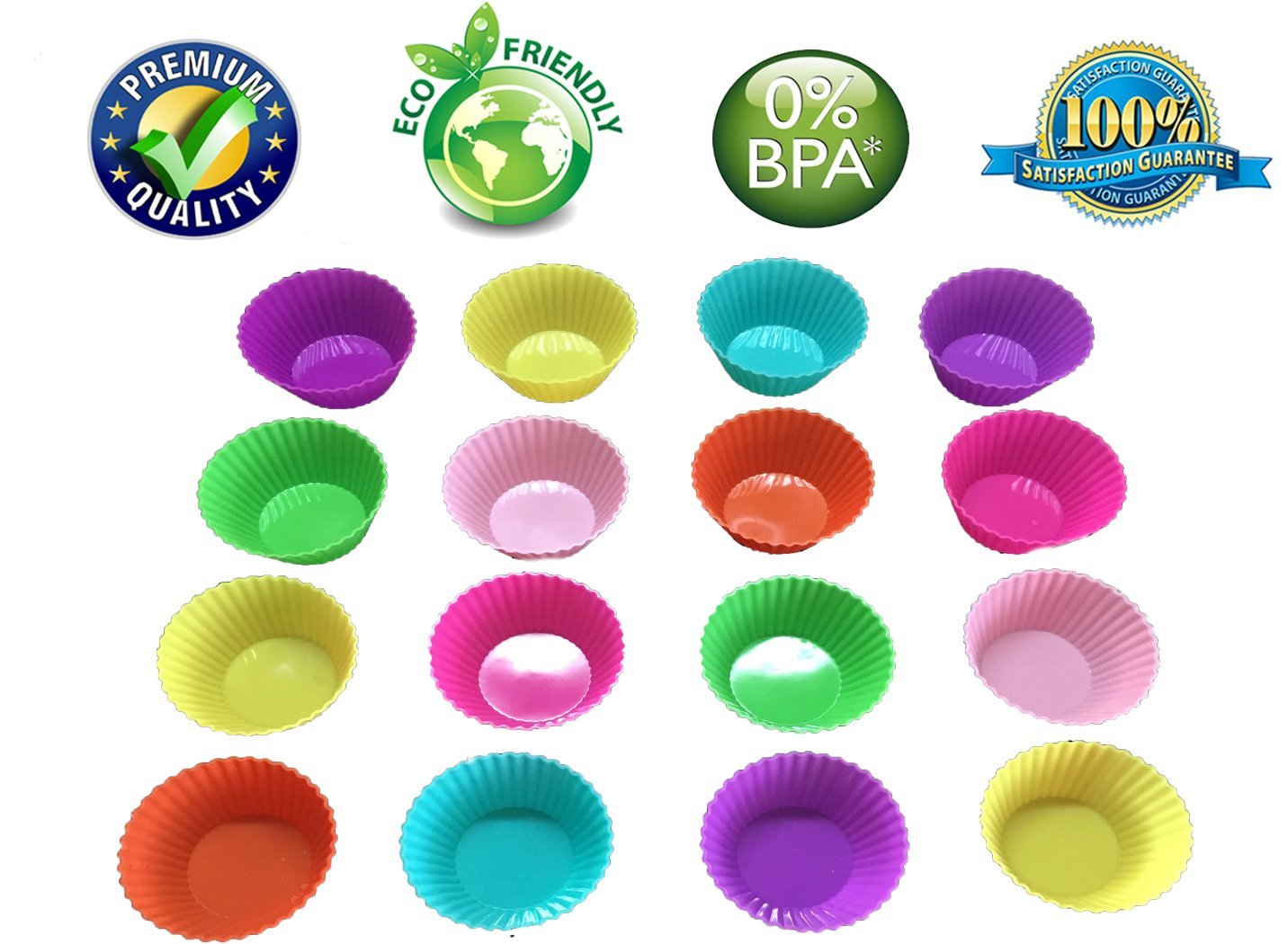Silicone Baking Cups Premium Quality NonStick Best 24 Cupcake