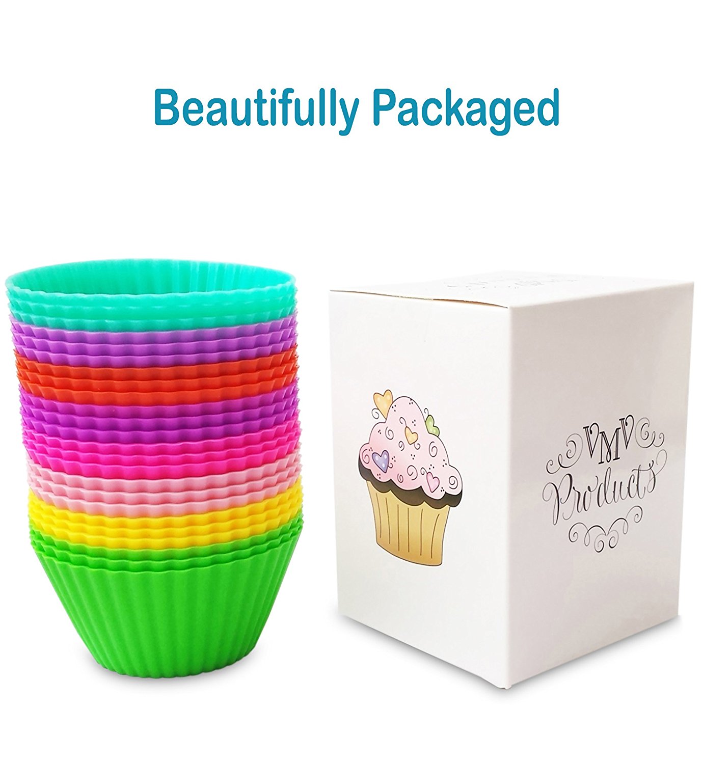 Silicone Baking Cups Premium Quality NonStick Best 24 Cupcake