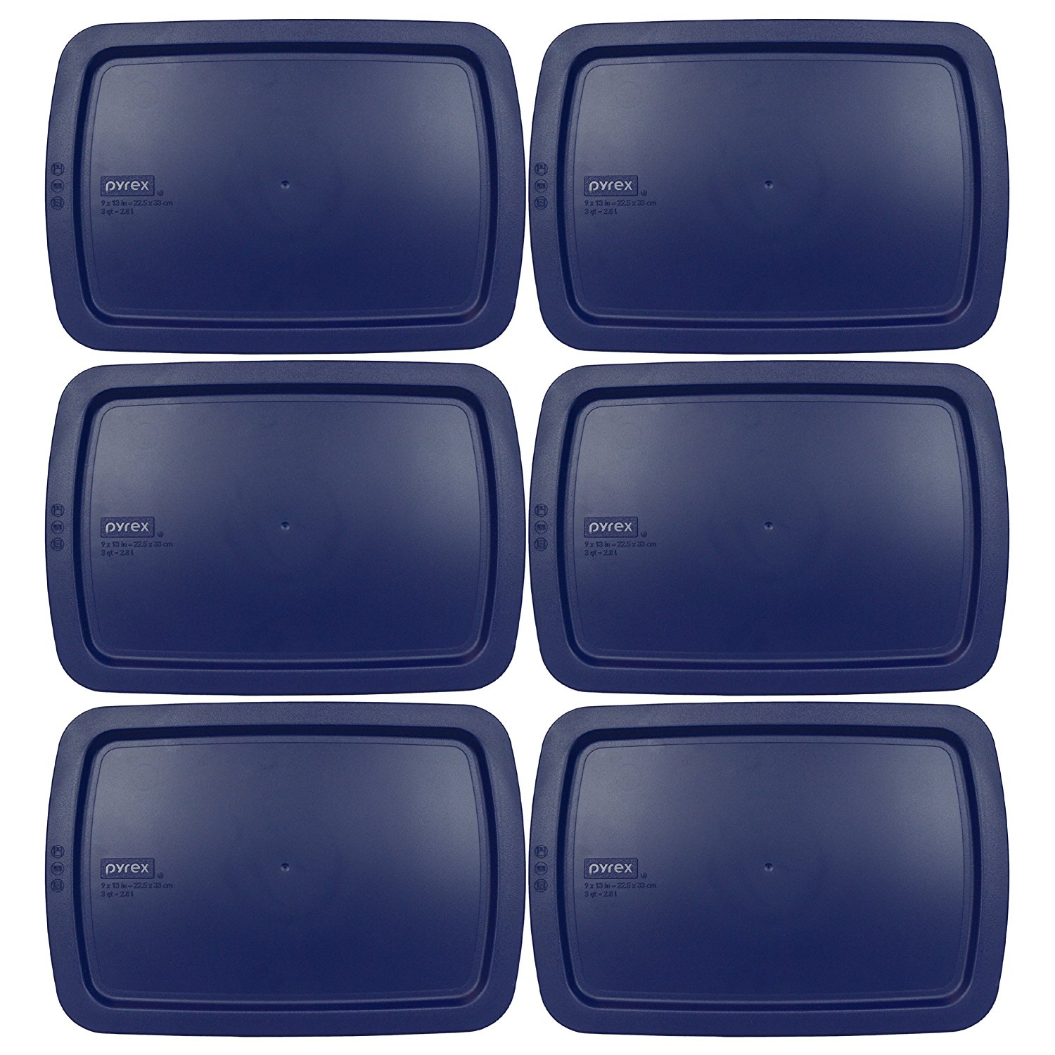 Pyrex C233PC Easy Grab Blue Rectangle Plastic Lid for 9" X 13" Oblong