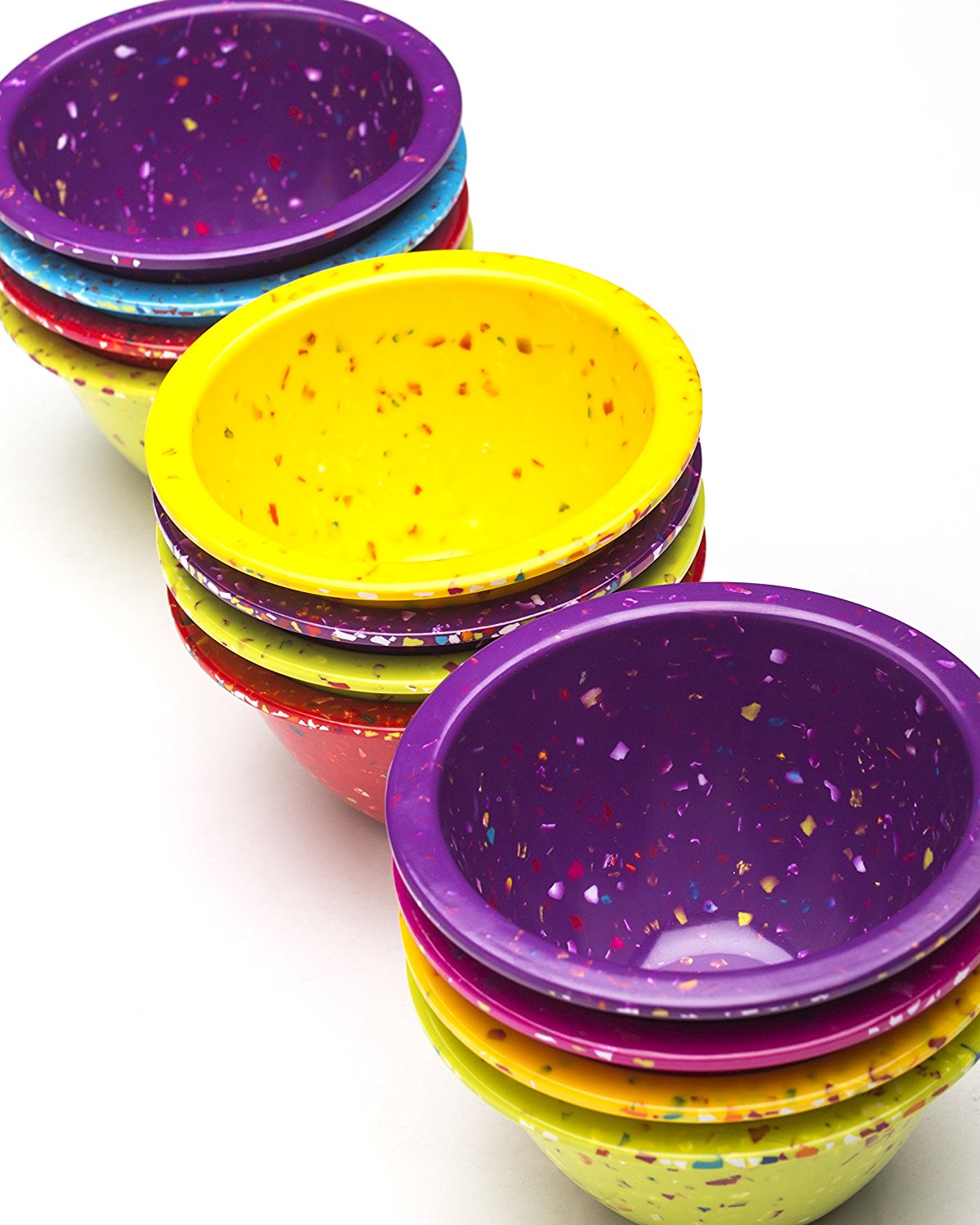 Zak! Designs Confetti Classic Prep Bowls (Set of 4), Durable and BPA