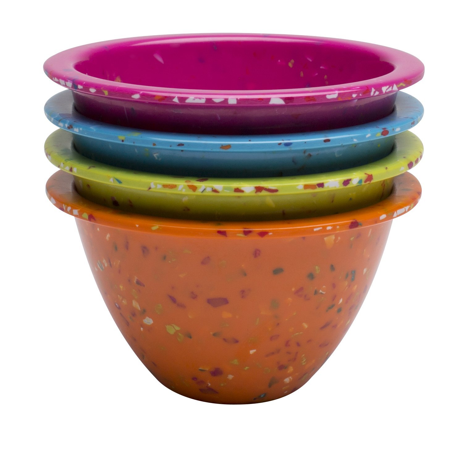 Zak! Designs Confetti Classic Prep Bowls (Set of 4), Durable and BPAfree Melamine, 4" , Urban