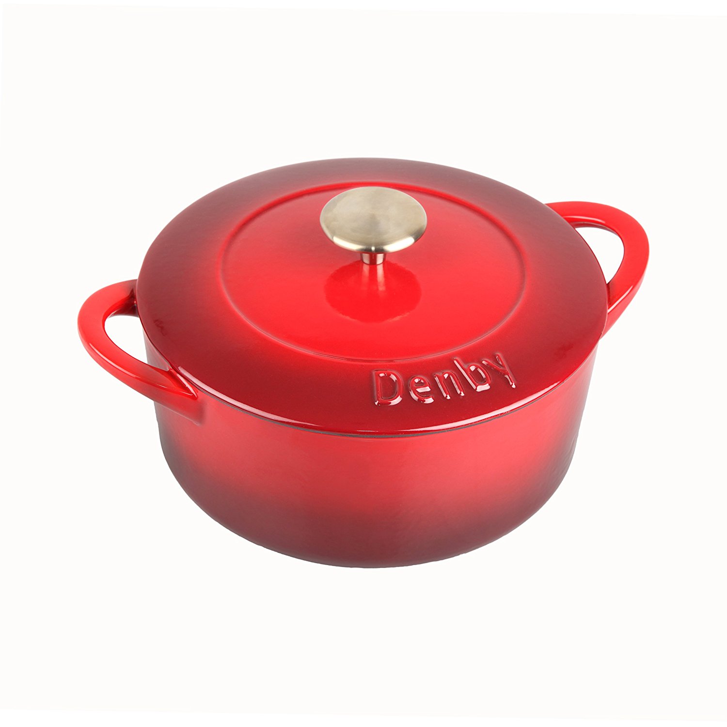 Denby Cast Iron Round Covered Casserole, 4Liter, Red free image download