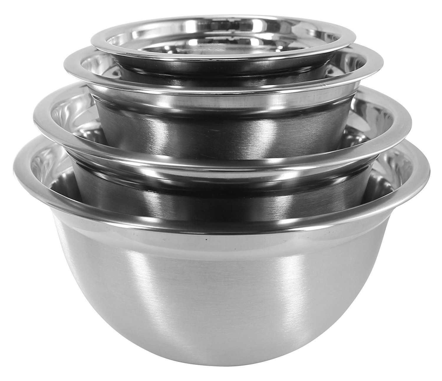 Iconikal 4Piece Stainless Steel Mixing Bowl Set EZGrip Edges free image download