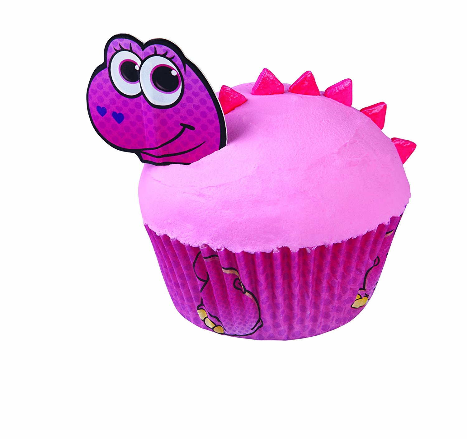 Wilton 4152050 24 Count Valentine Pink Dinosaur Cupcake Decorating Kit