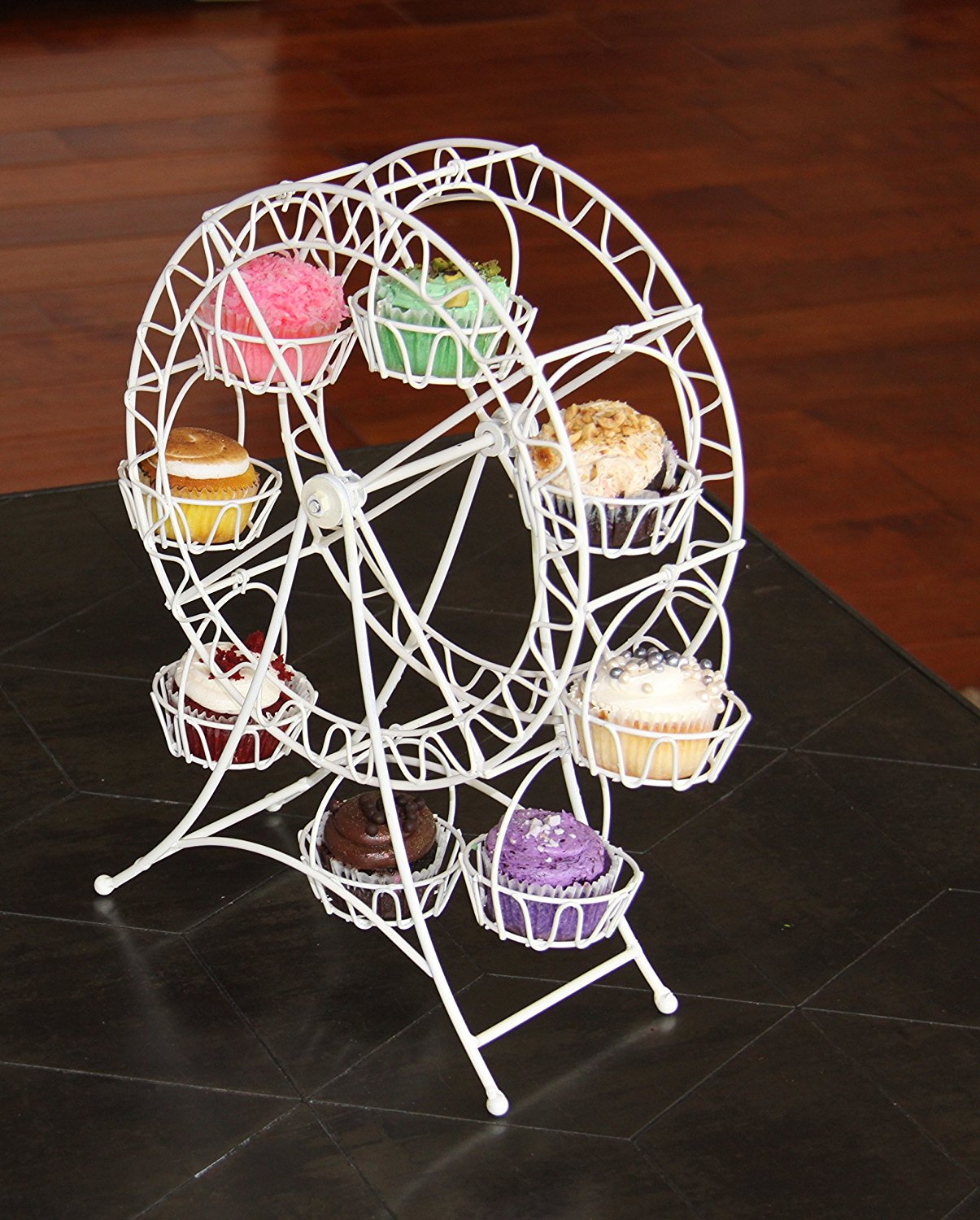 Elegant Ferris Wheel Cupcake Stand Rotating Dessert Holder Station