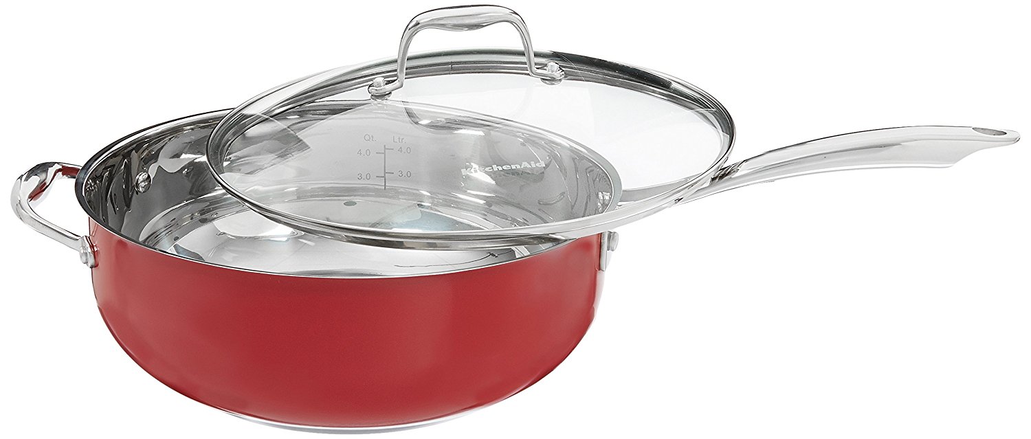KitchenAid KCS60LCER Stainless Steel 6.0Quart Low Casserole with Lid