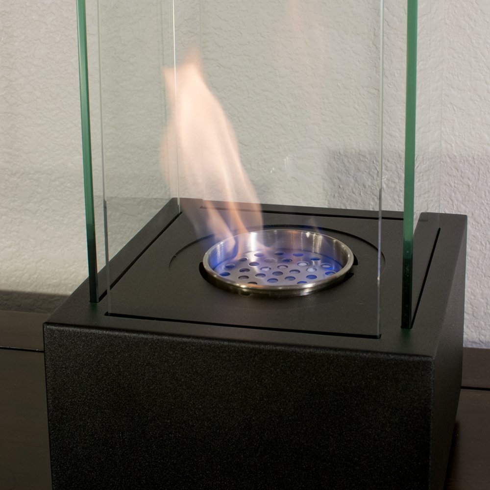 Ventless Ethanol Alcohol Tabletop Fireplace w/0.5L Stainless Steel Fuel Insert. Modern Indoor