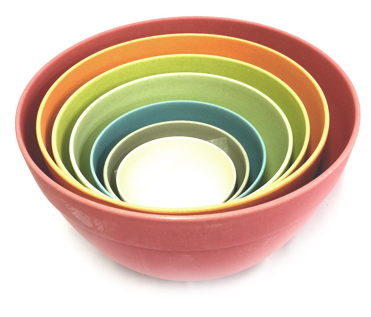 Bamboozle Nested Pastel Bamboo Mixing Bowls Set of 7 N2 free image