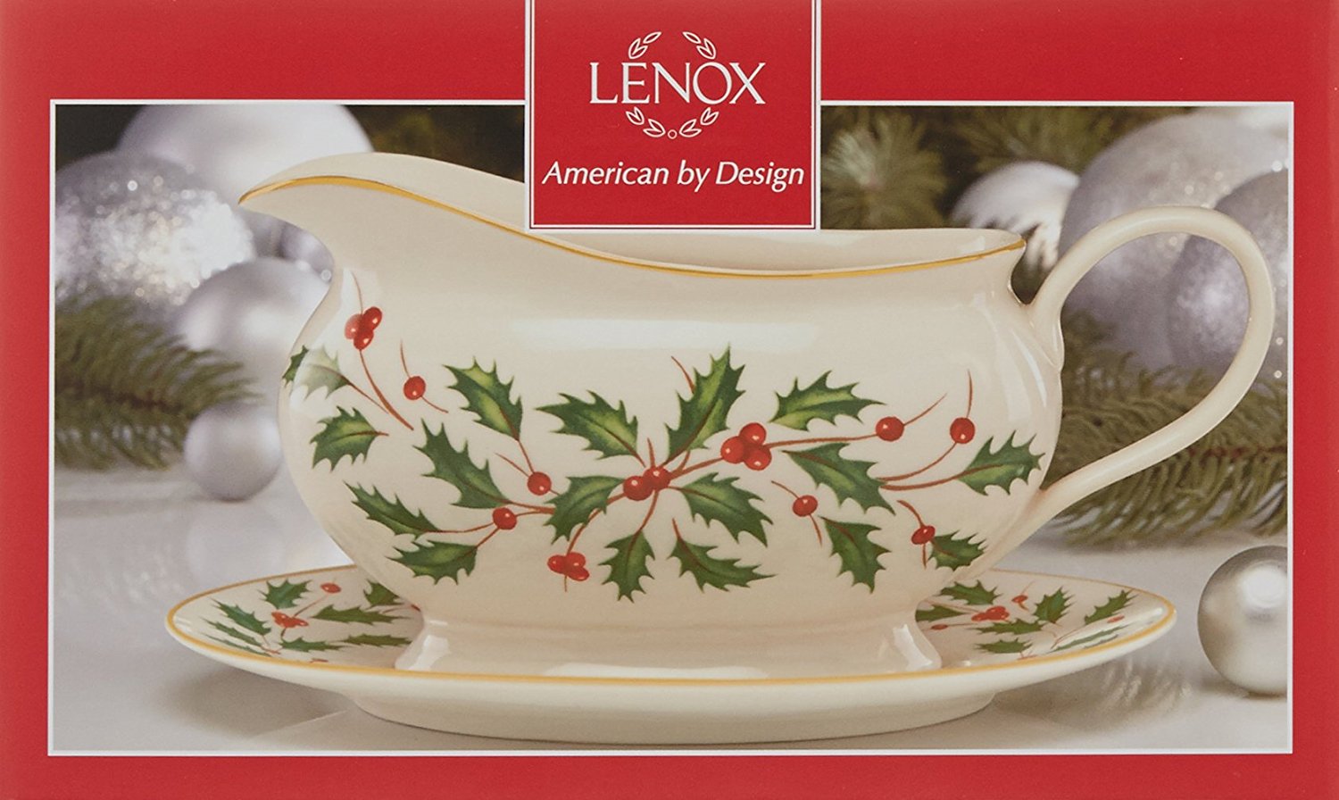 Lenox Holiday Gravy Boat with Stand,Ivory N2 free image download
