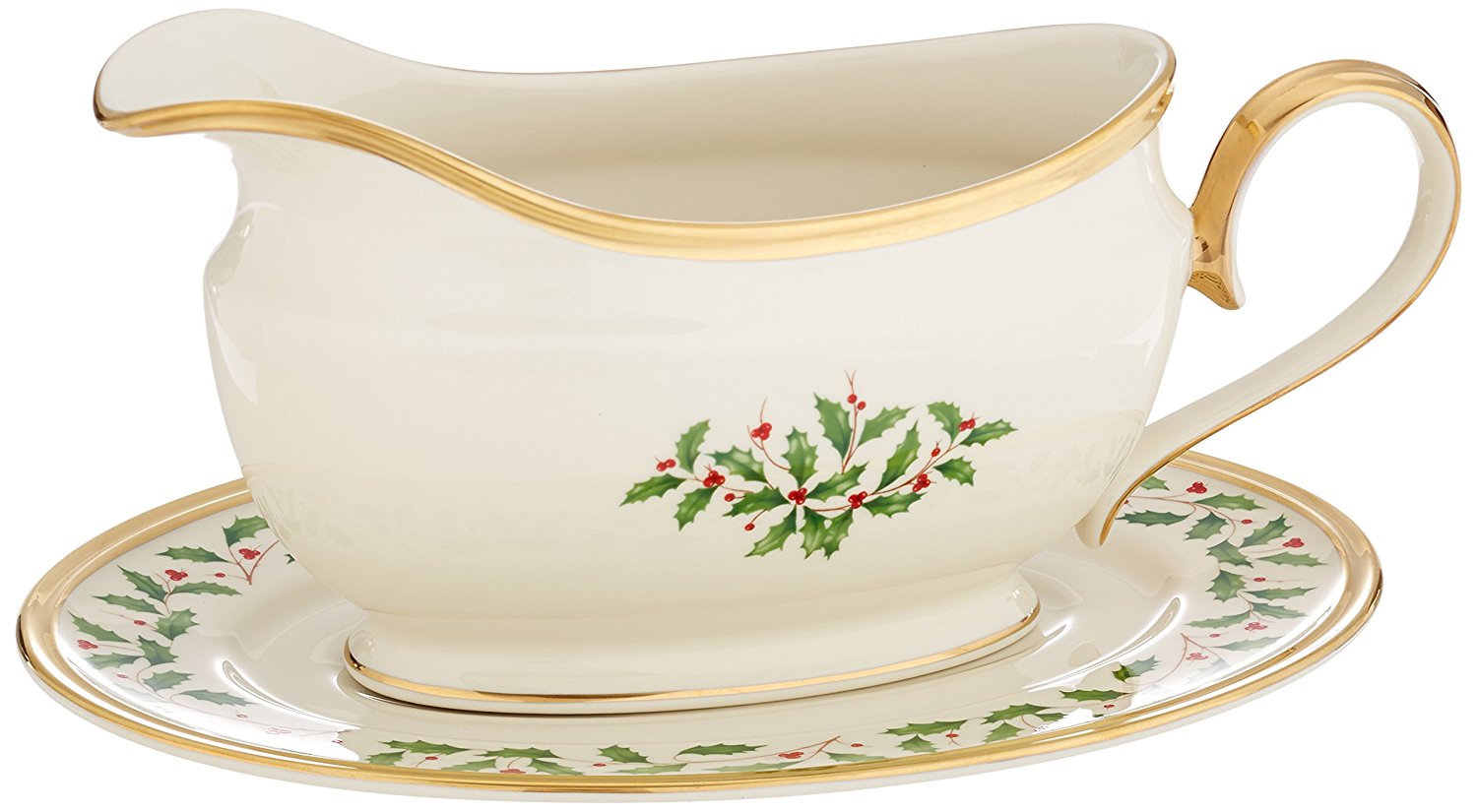 Lenox Holiday Gravy Boat with Stand,Ivory N23 free image download