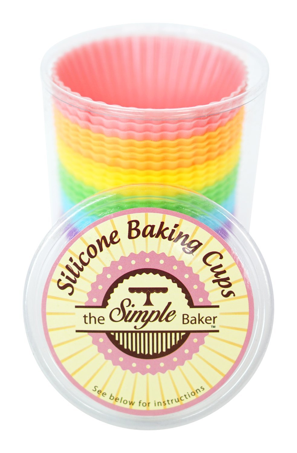 Simple Baker 24 Pack Premium Silicone Baking Cups / Cupcake Liners