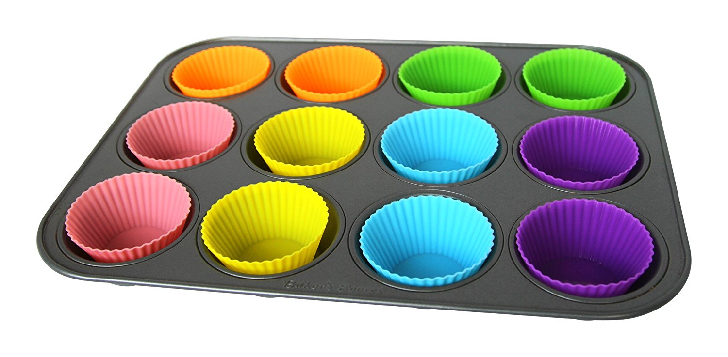 Simple Baker 24 Pack Premium Silicone Baking Cups / Cupcake Liners