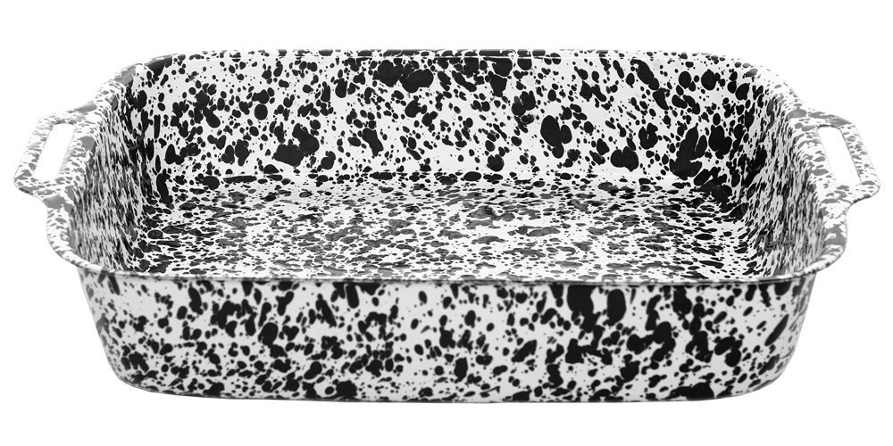 Enamelware Large Lasagna Pan Black Marble free image download