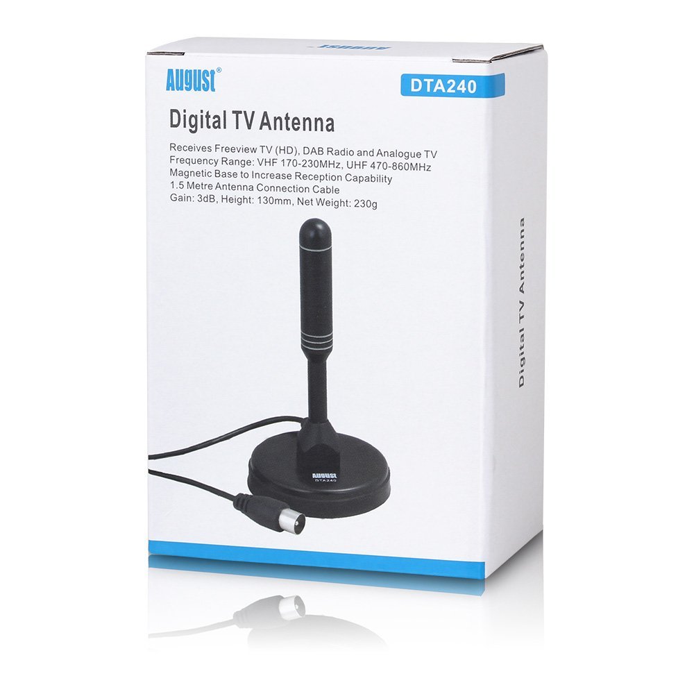 August DTA240 High Gain Digital TV Aerial Portable Indoor/Outdoor