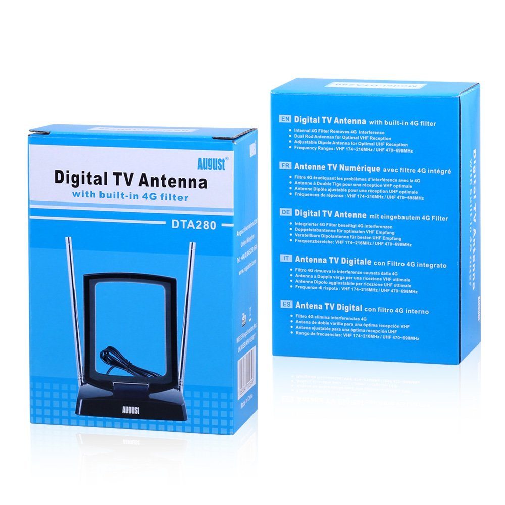 August DTA240 High Gain Digital TV Aerial Portable Indoor/Outdoor