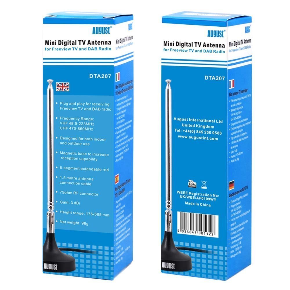 August DTA240 High Gain Digital TV Aerial Portable Indoor/Outdoor