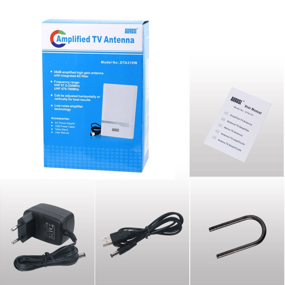 August DTA240 High Gain Digital TV Aerial Portable Indoor/Outdoor