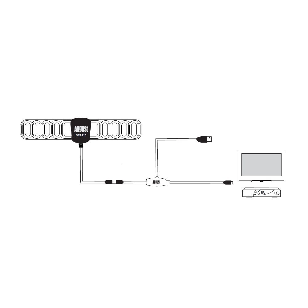 August DTA240 High Gain Digital TV Aerial Portable Indoor/Outdoor