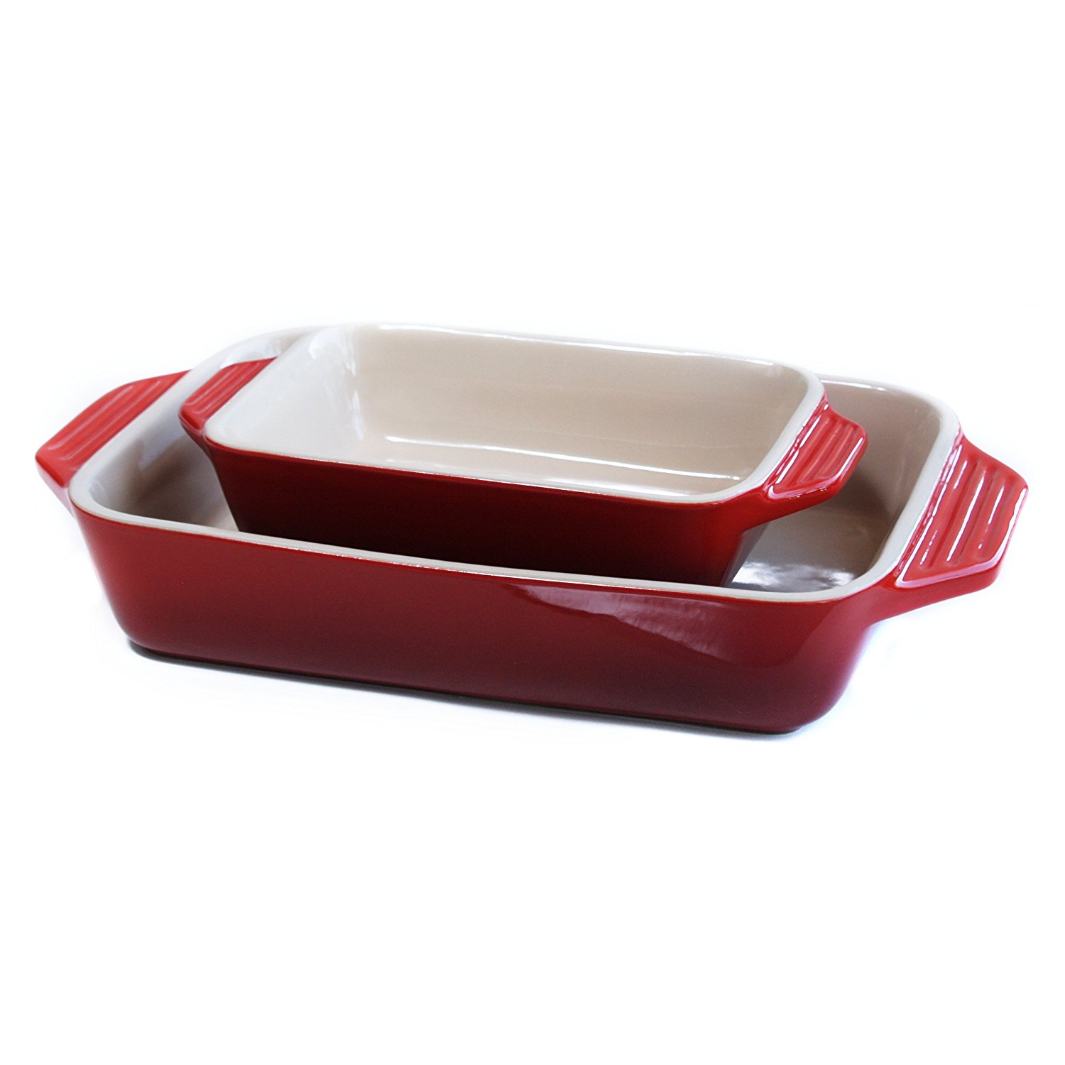Le Creuset Stoneware Palm Rectangular 2 Piece Casserole Dish Set N4