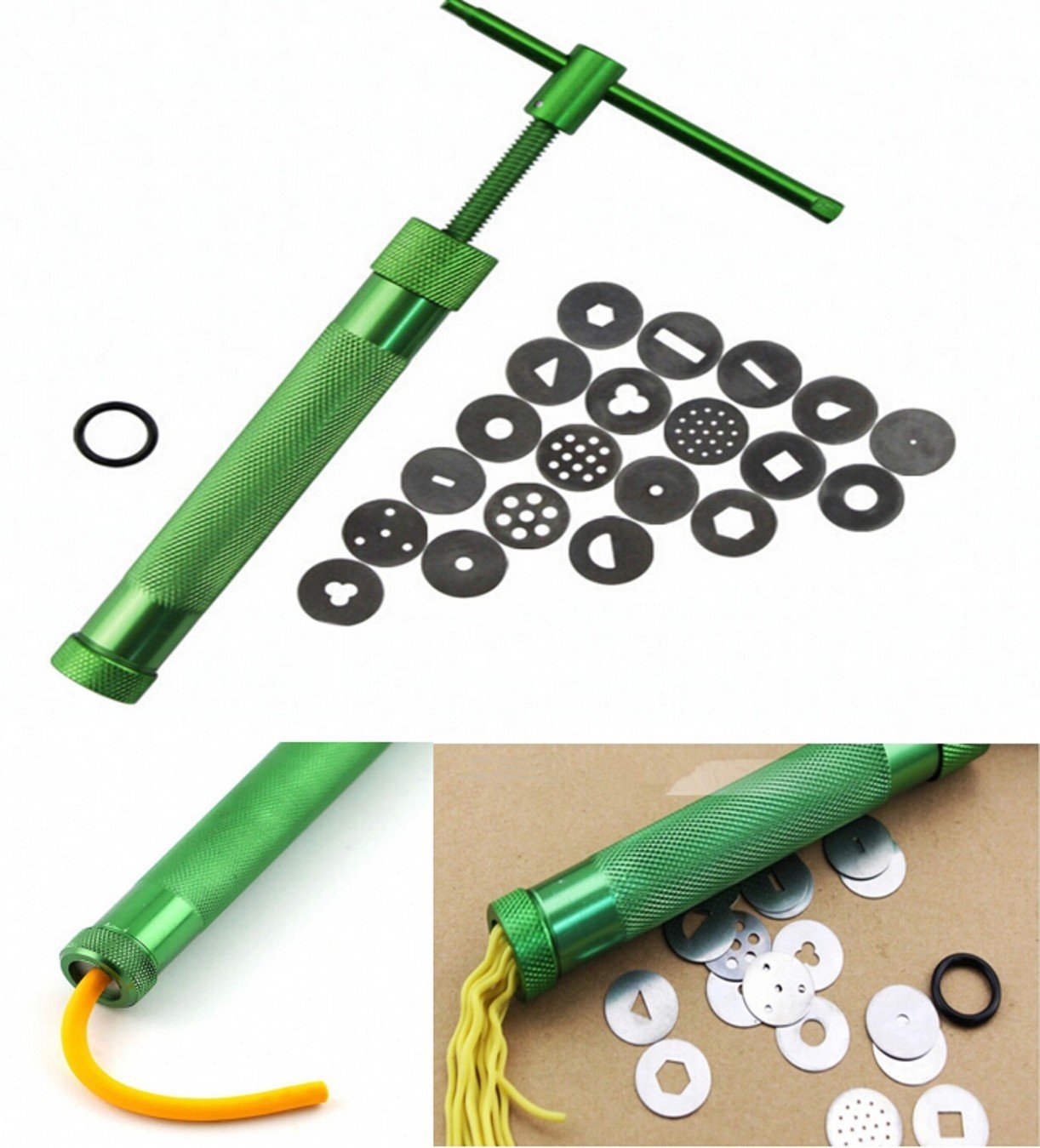 WellieSTR Professional Metal Clay Extruder ,Clay Gun Extruder free