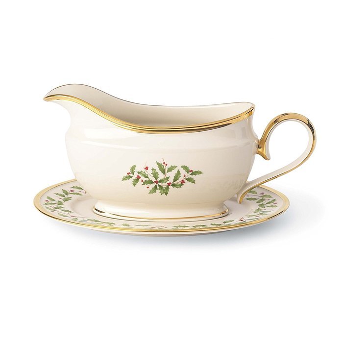 Lenox Holiday Gravy Boat with Stand,Ivory N21 free image download