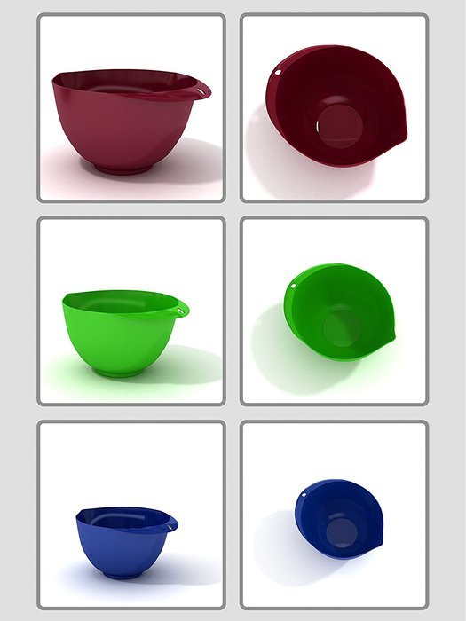 3Piece Mixing Bowl Set, EcoFriendly, Melamine & BPA Free. Food Prep