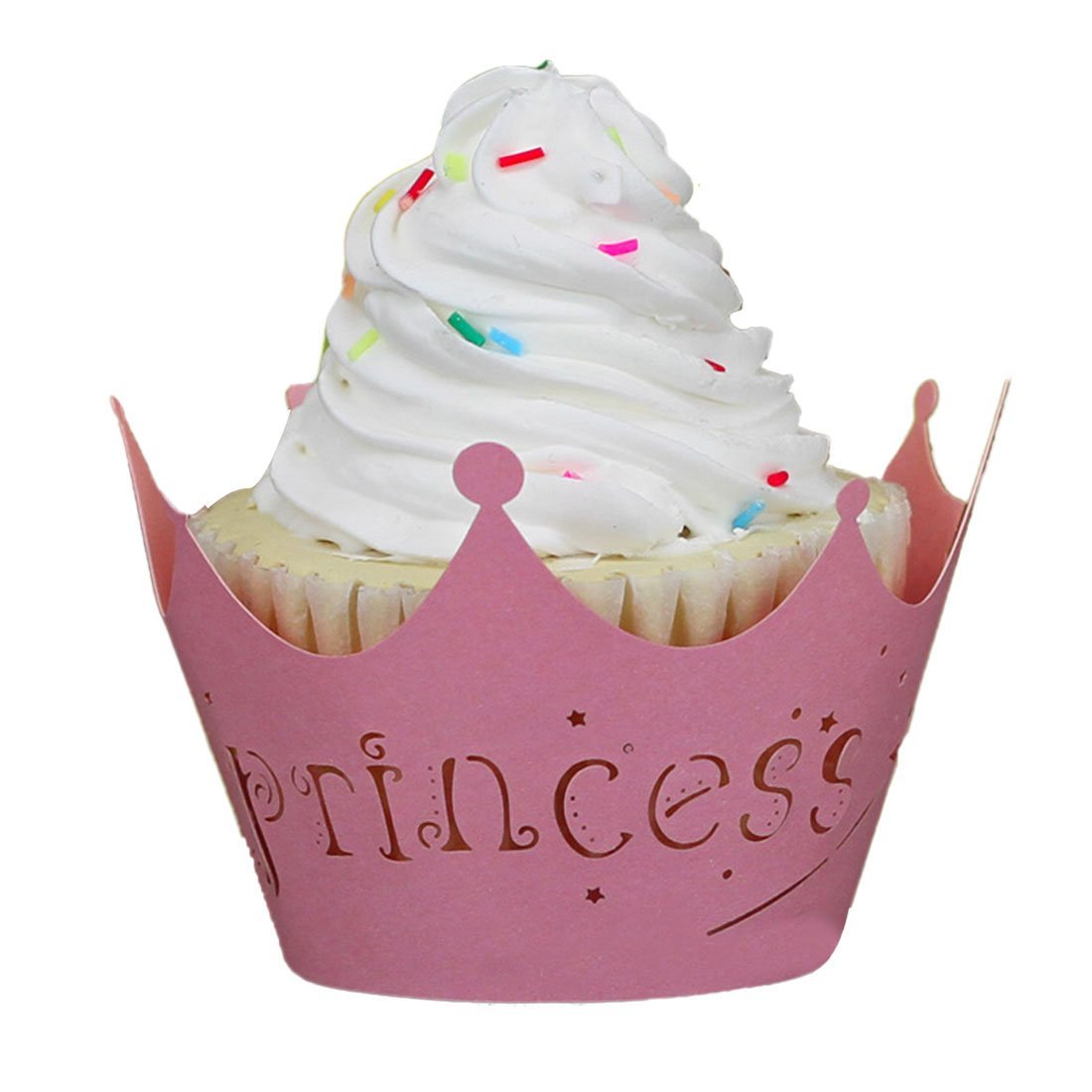 Voberry® 50pcs Princess Crown Cupcake Wrappers Cases Wedding