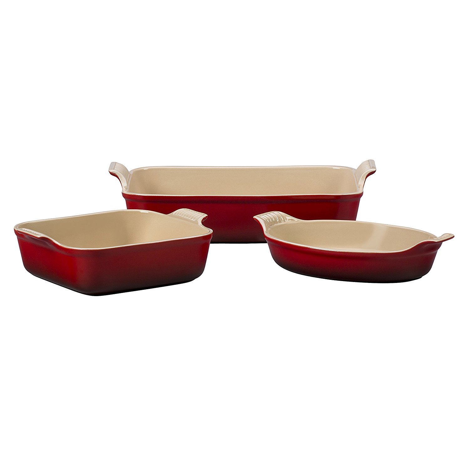 Le Creuset Heritage Cherry Stoneware 3 Piece Bakeware Set free image