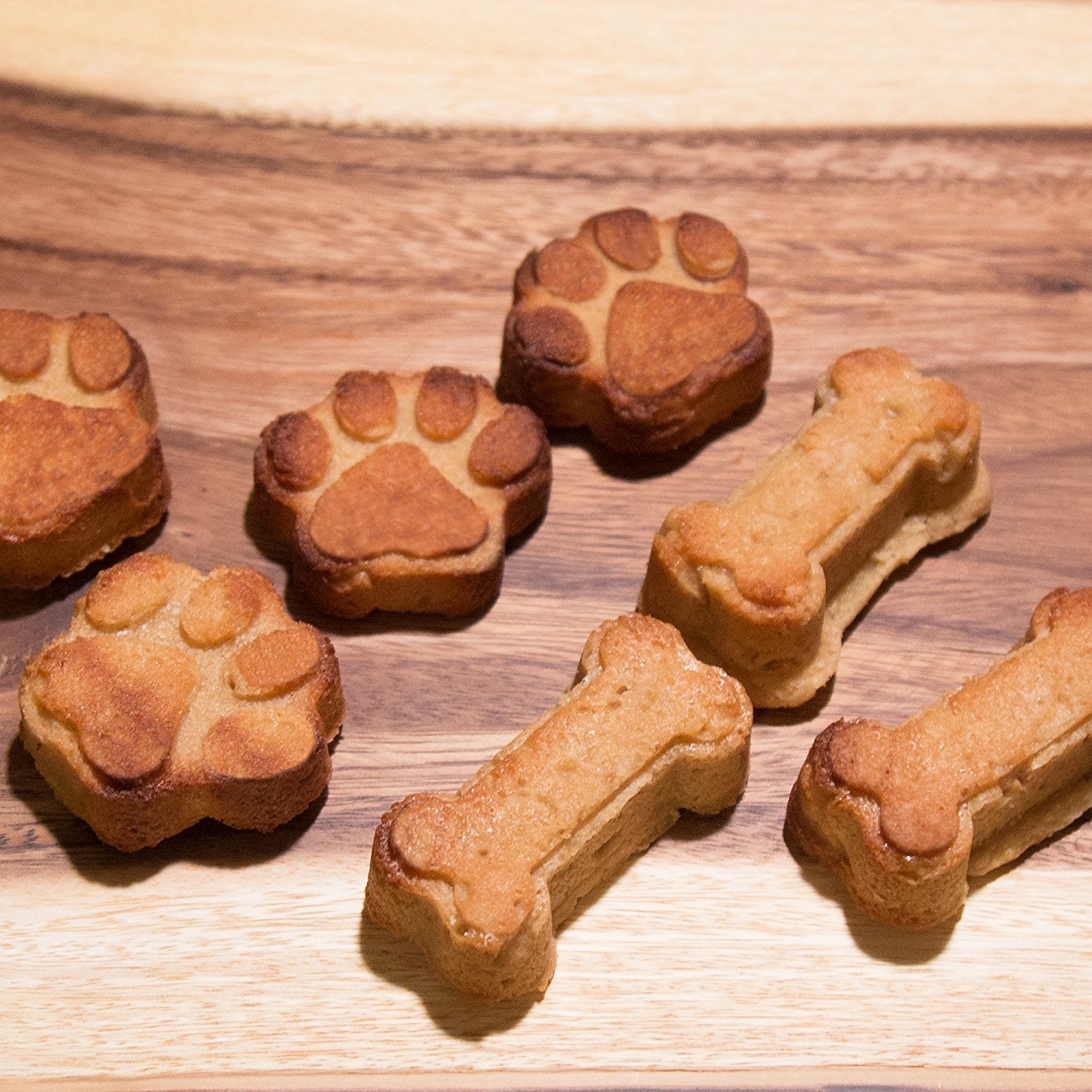 Domestic Corner Dog Bone and Paw Print Silicone Baking Pans Set of 2