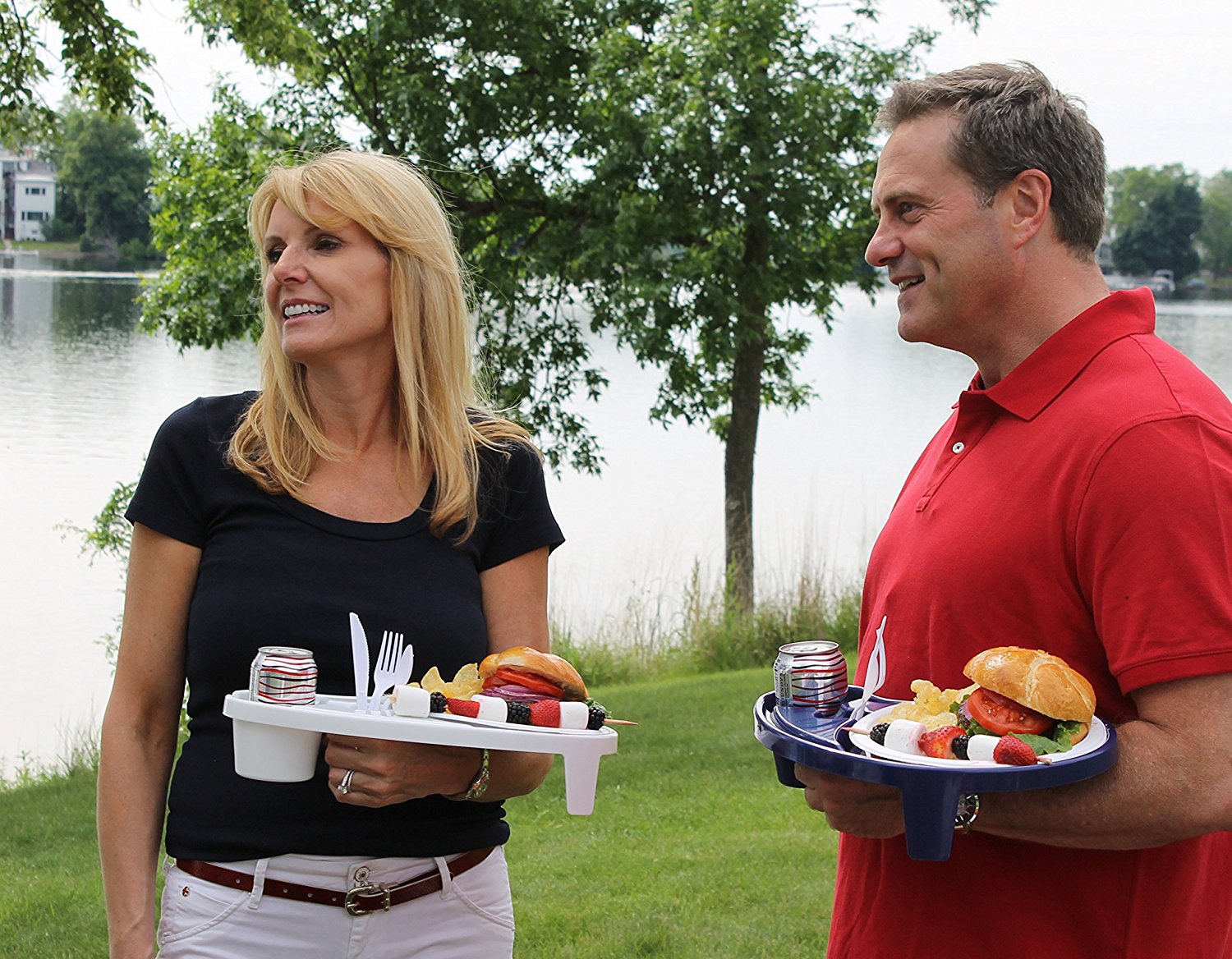 The Original Party Pal Cup, Plate & Utensil AllinOne Tray and Holder