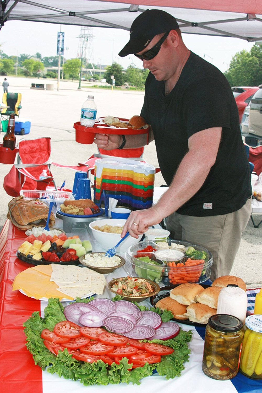 The Original Party Pal Cup, Plate & Utensil AllinOne Tray and Holder