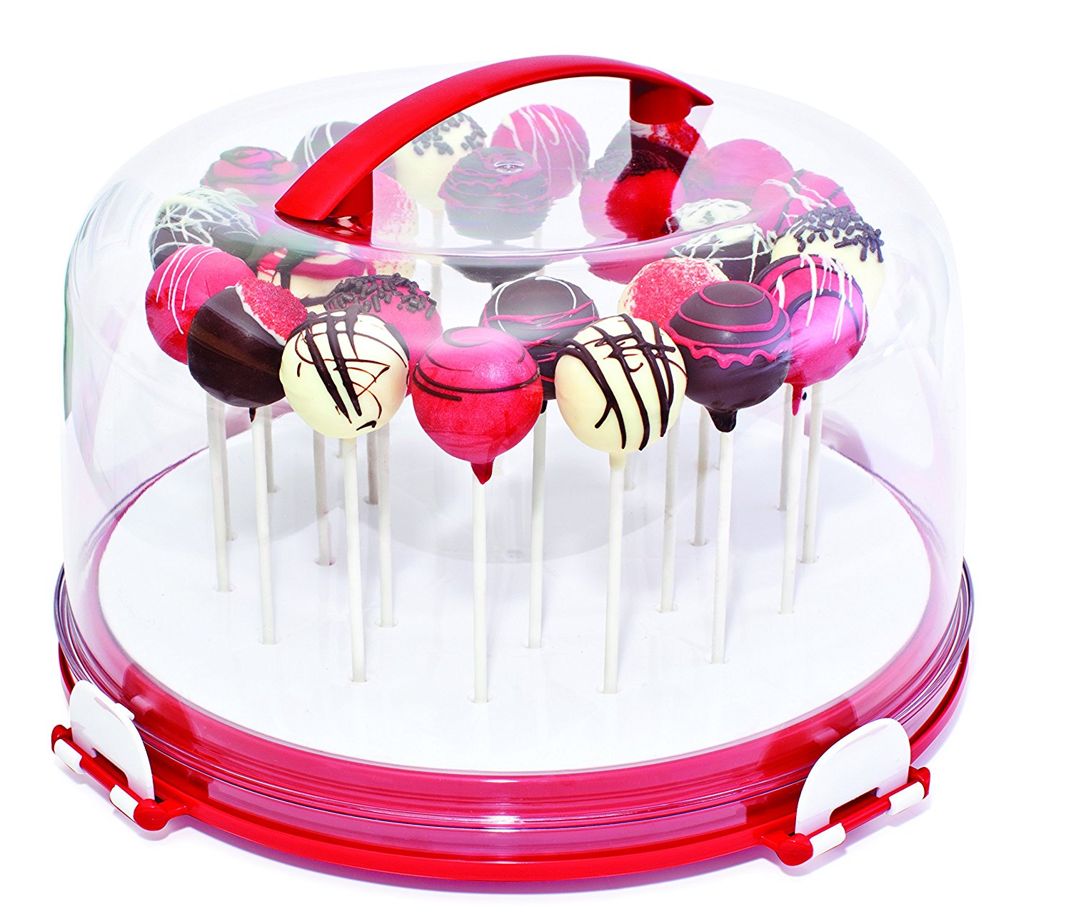 Mrs. Fields Dessert Diva AllinOne Dessert Carrier and Server, Red N4