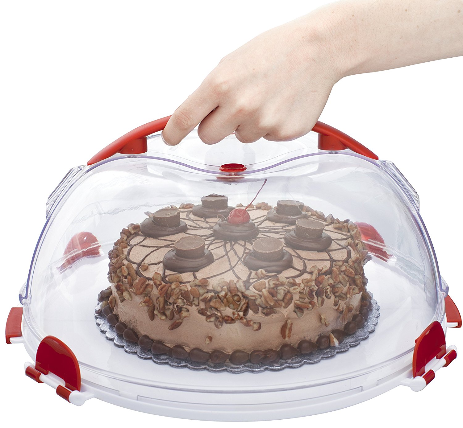 Mrs. Fields Dessert Diva AllinOne Dessert Carrier and Server, Red N19