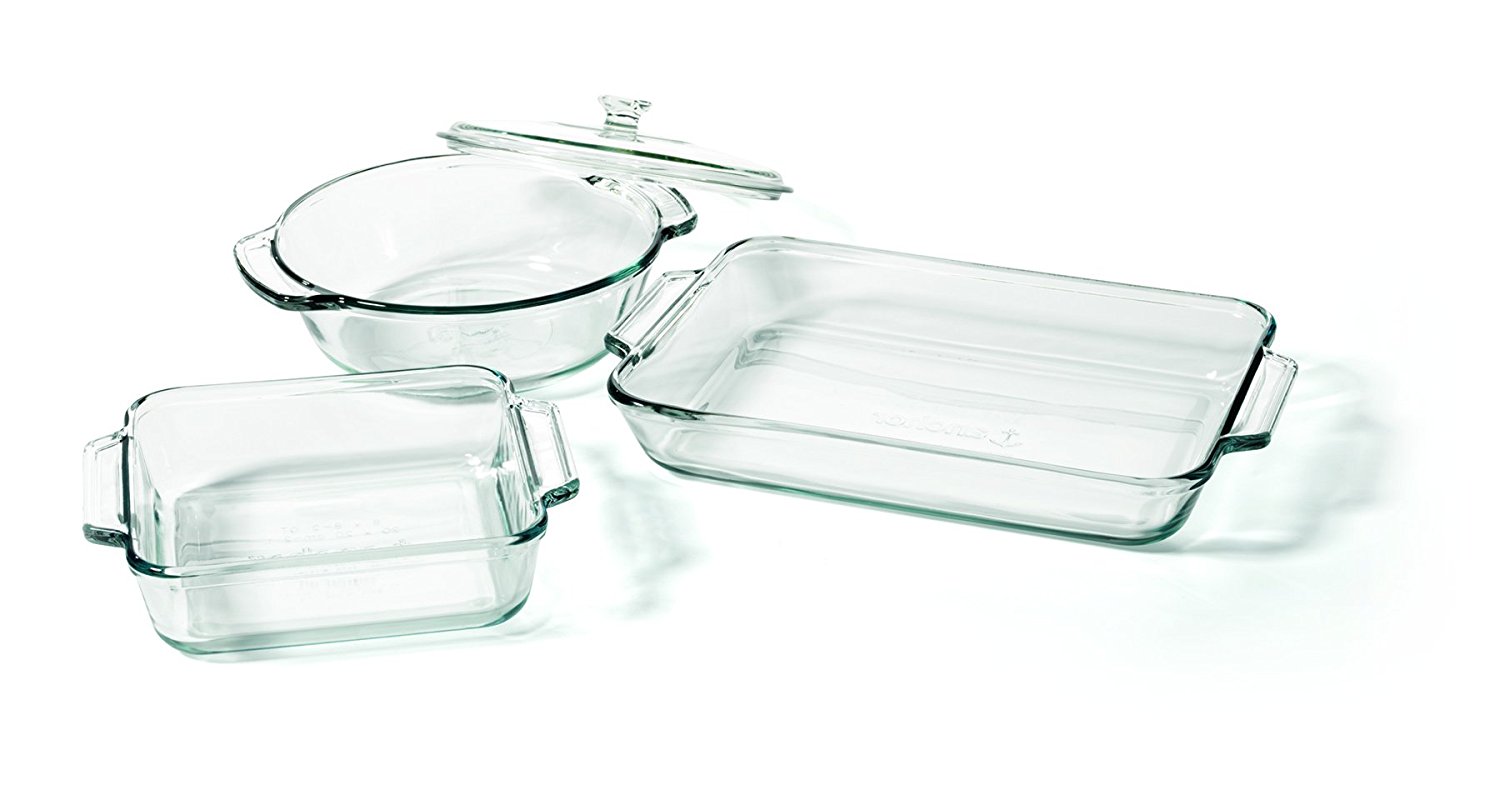 Anchor Hocking Oven Basics 4Piece Oven Set, Crystal Clear N2 free
