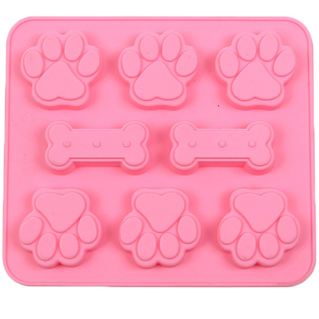 JLHua 2 Pack Food Grade Large Mats Trays, Puppy Pets Dog Paws & Bones