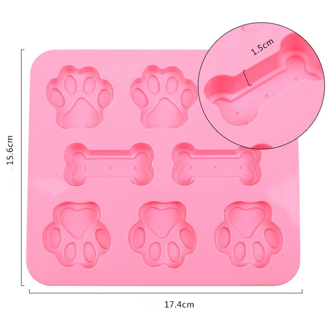 JLHua 2 Pack Food Grade Large Mats Trays, Puppy Pets Dog Paws & Bones