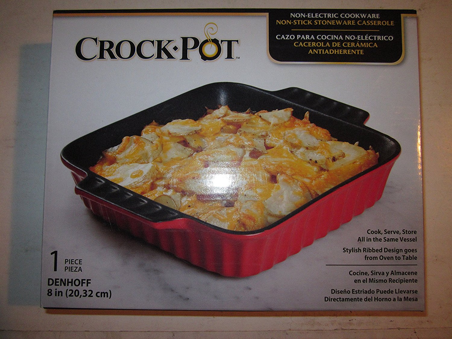 CrockPot NonStick Stoneware Casserole Dish 8" x 8" free image download