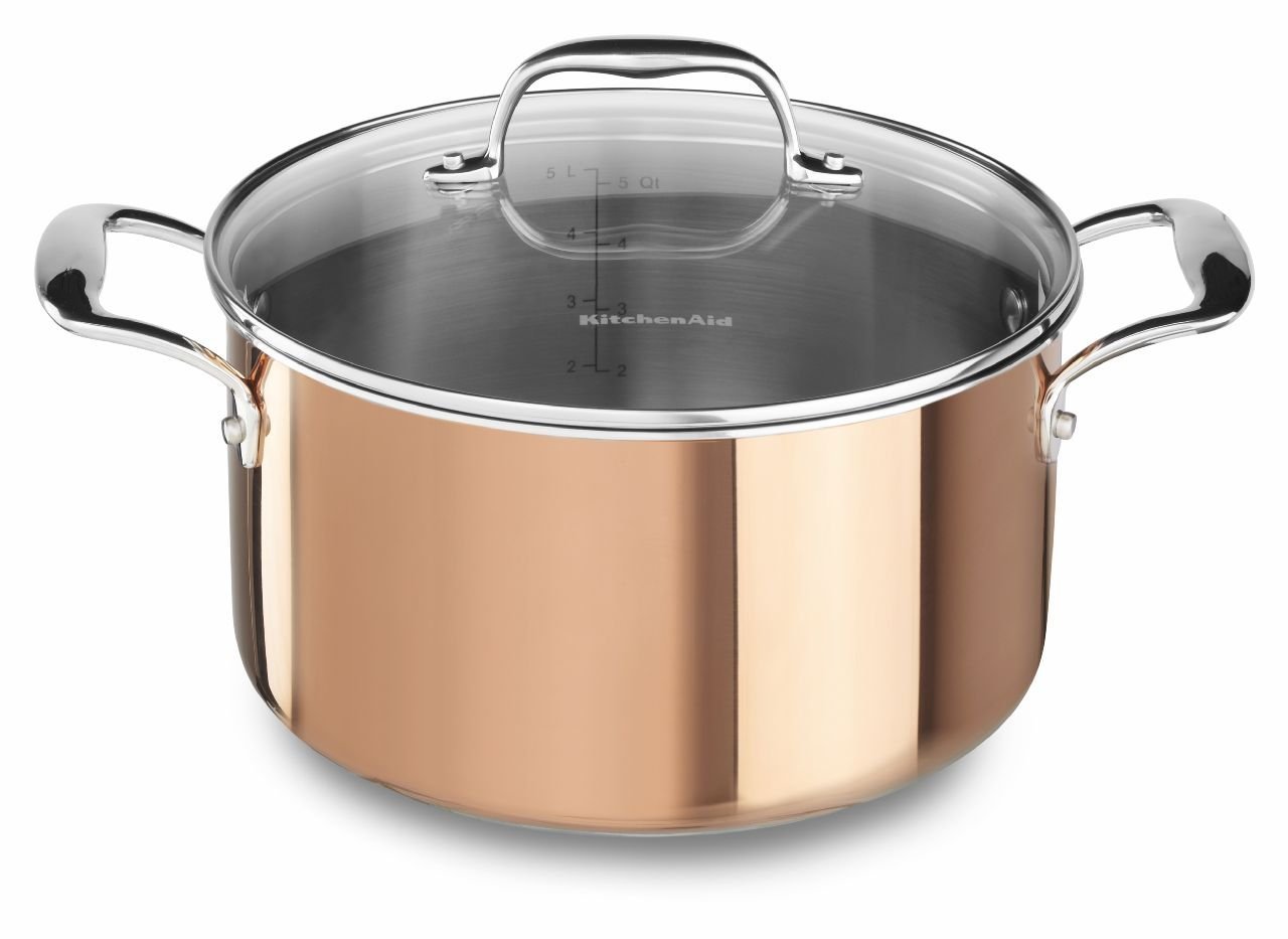 KitchenAid KCP60LCCP TriPly Copper 6Quart Low Casserole with Lid