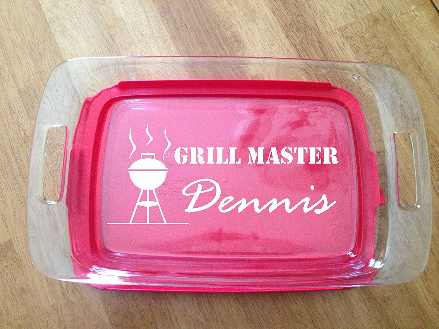 Personalized Pyrex Dish 9x13 Grill Master Gift Wedding Anniversary W