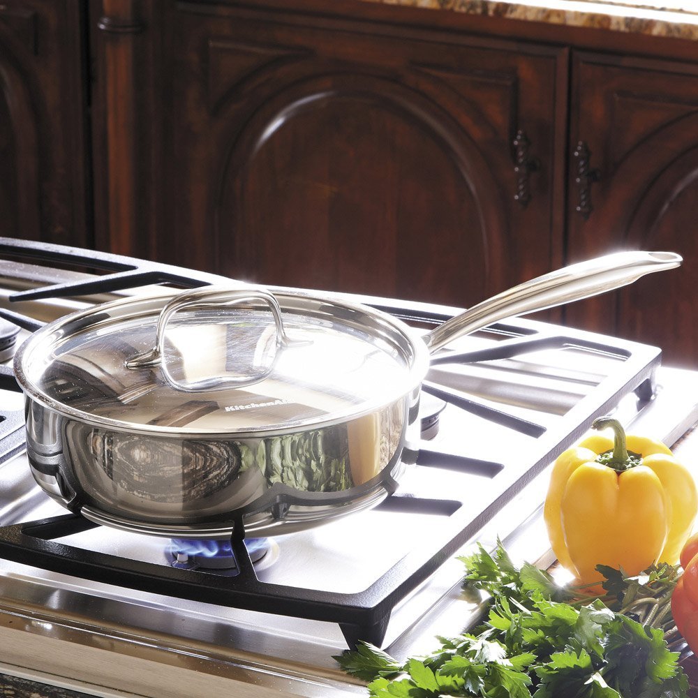 KitchenAid KCT60CSST TriPly Stainless Steel 6Quart Low Casserole with Lid Cookware Stainless