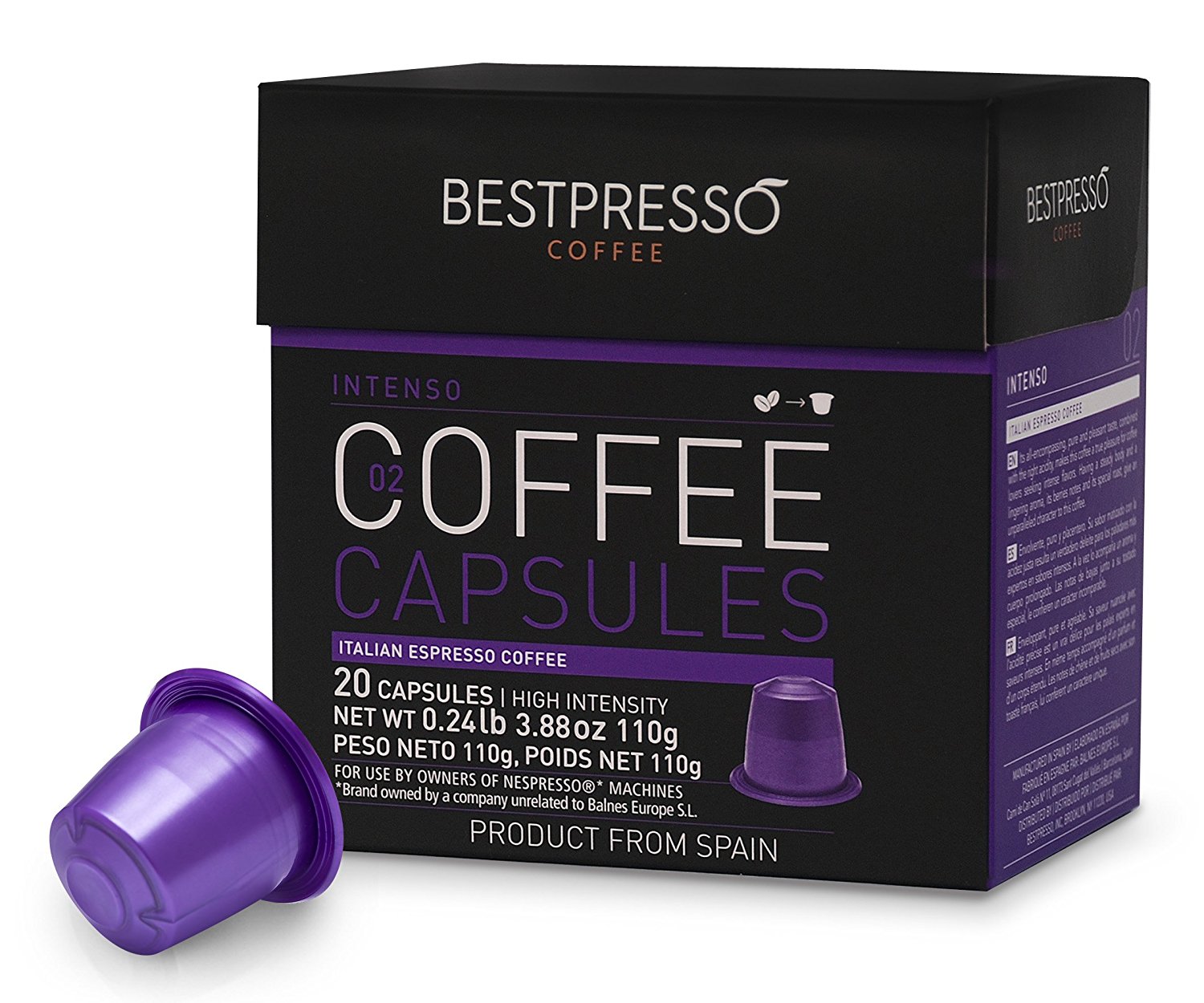 Nespresso Compatible Gourmet Coffee Capsules60 Pod Variety Pack for
